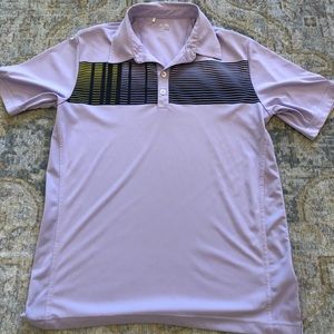 Adidas climate cool men’s golf shirt size small color is a pastel purple